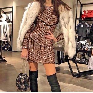 NWT ZARA Sequin Dress Copper M Blogger’s Fav